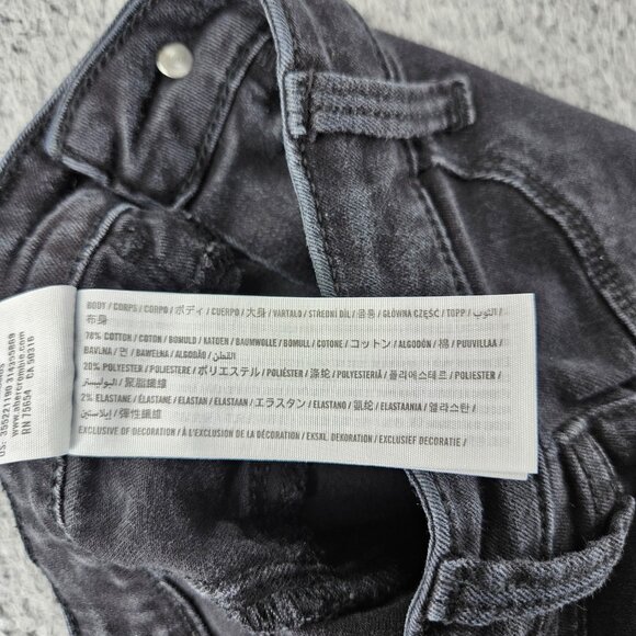 Hollister Shorts Womens 24 Black Curvy High-Rise Jean Distressed Raw Hem‎ Denim - Picture 5 of 16